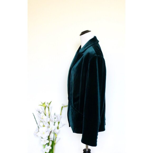 NEW! Universal Standard Velvet Blazer Jacket Forest Green SZ 12 - Picture 7 of 11